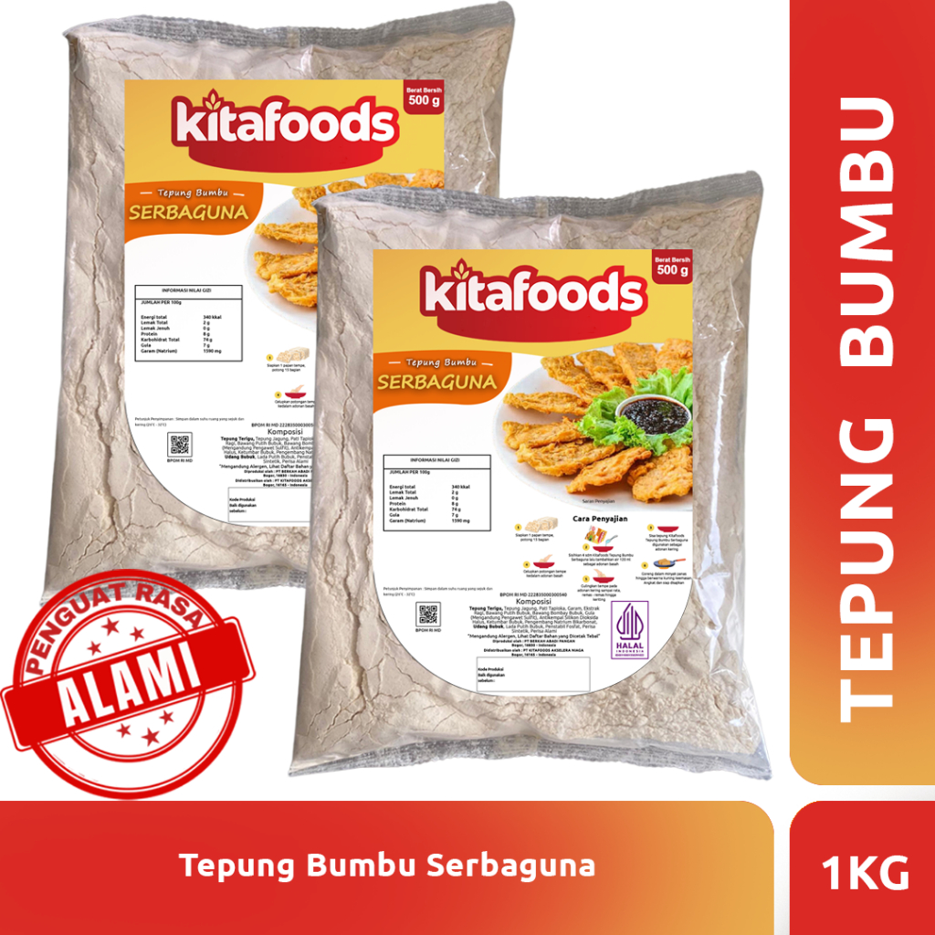 

Kitafoods Paket TPG 4 ( Tepung Serbaguna 500gr 2pcs) Tanpa Penguat Rasa