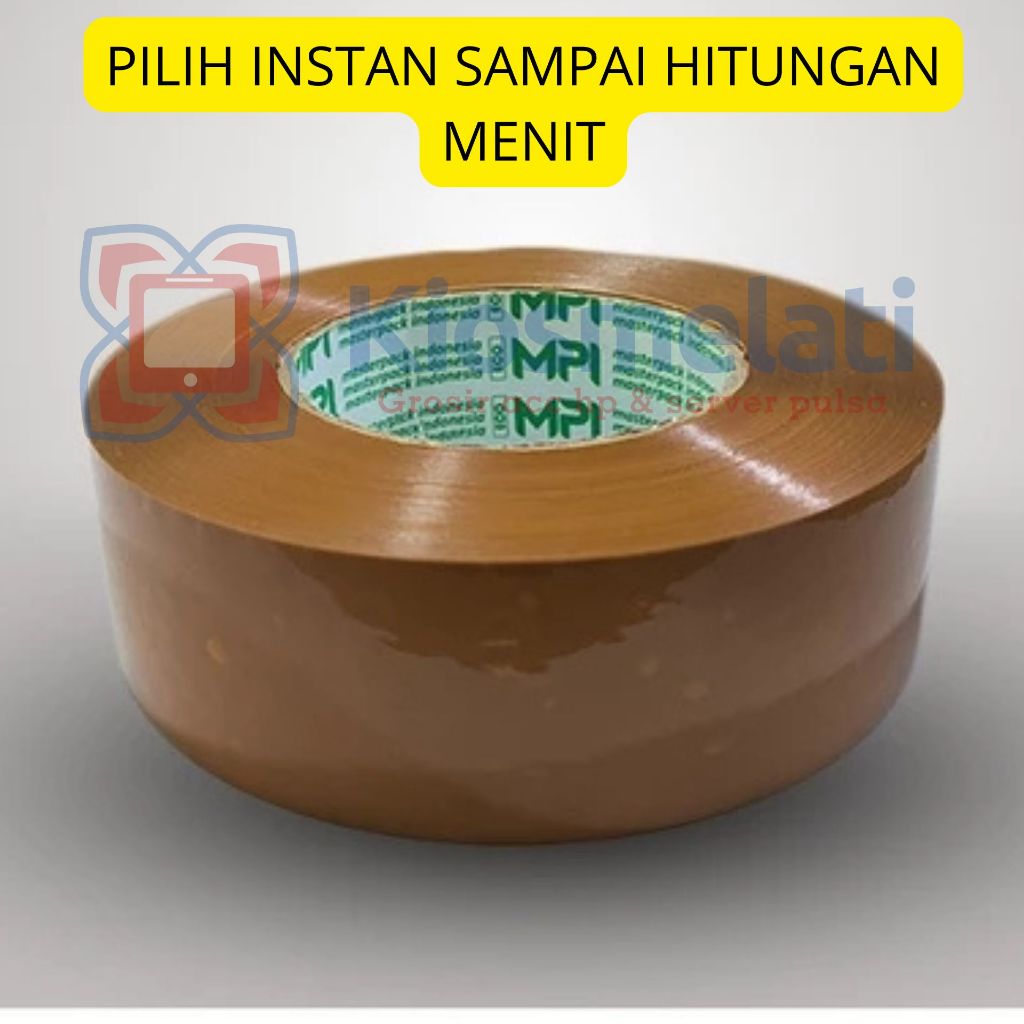 

Lakban Bening/coklat 300 Yard ukuran lebar