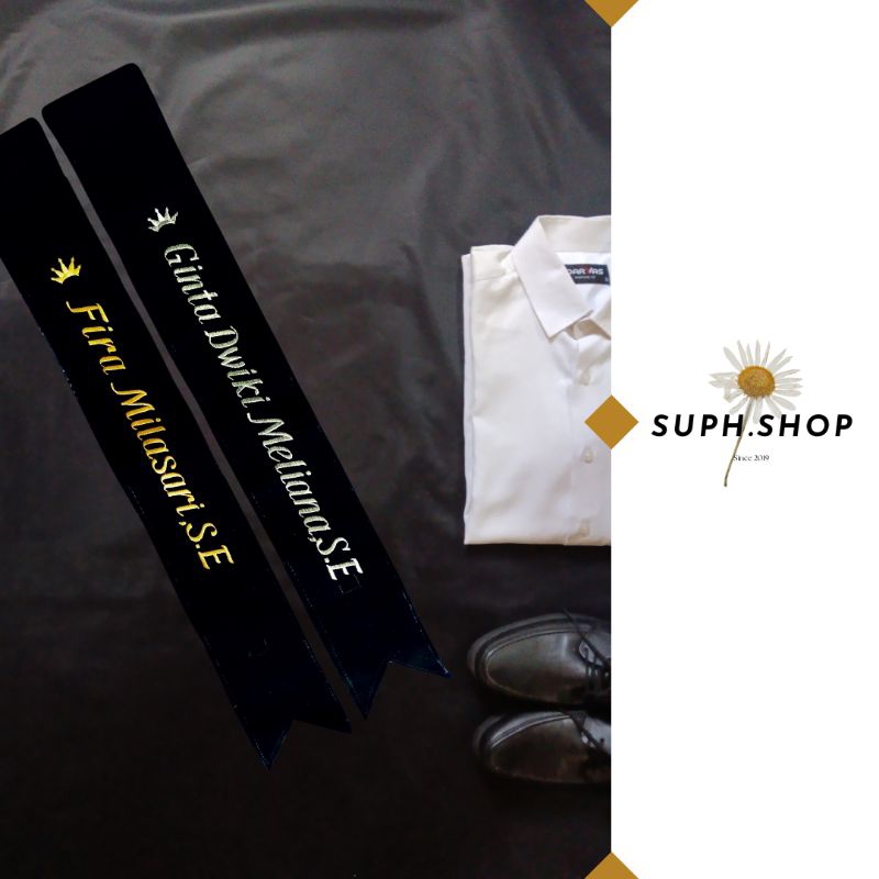 SELEMPANG WISUDA POLOS 1 SISI (BORDIR)