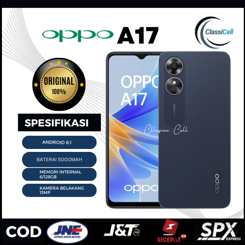 OPPO A17 RAM 6/128GB FULLSET GARANSI 12 BULAN TERMURAH