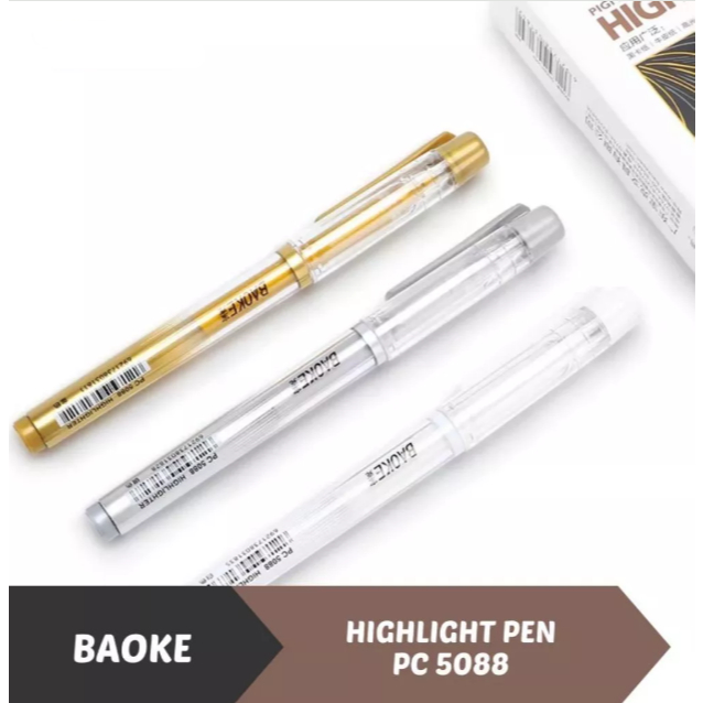 

BALLPOINT GEL PEN 1.0 SILVER/WHITE/GOLD BAOKE PC 5088