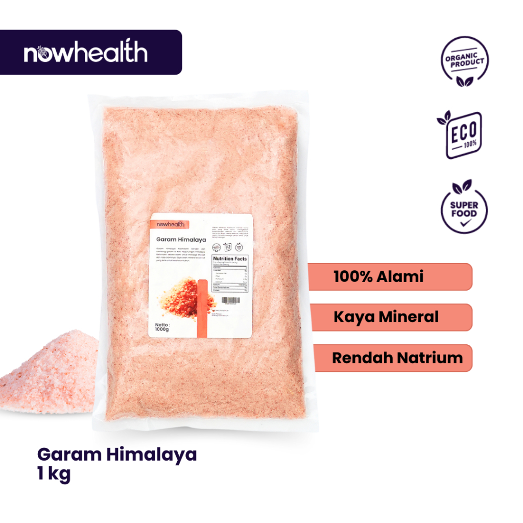 

Garam Himalaya 1 kg Nowhealth | Himalayan Pink Salt Organik Premium