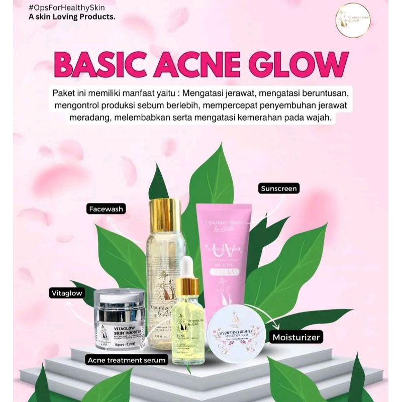 [OPTIMIZE SHINE] Basic Acne Glow jerawat hempas  wajah jadi cerah dan glowing