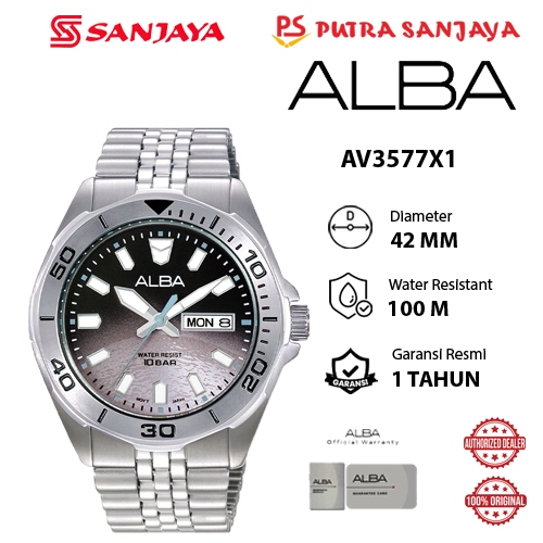 Jam Tangan Pria Alba Active Gravity AV3577 AV3577X1 / AV3579 AV3579X1 / AV3581 AV3581X1 / AV3585 AV3