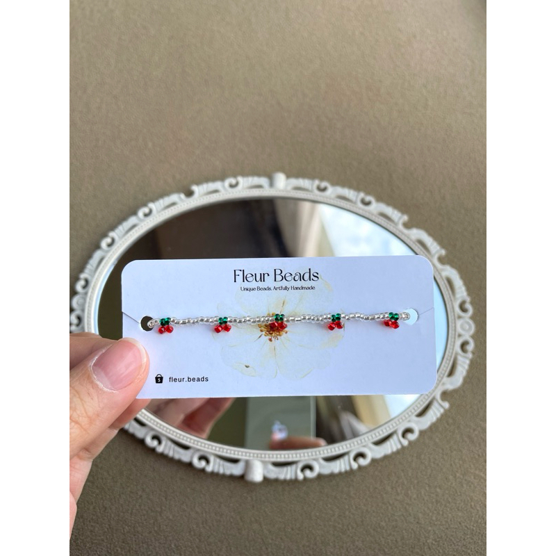 cherry beads bracelet