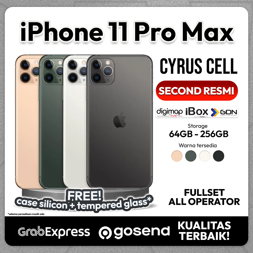 IPHONE 11 PRO MAX 64GB 256GB 512GB IBOX INTER 100% | FULLSET LIKE NEW Cyrus Cell
