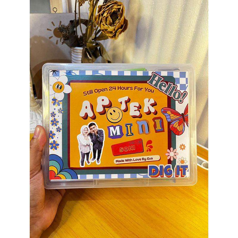 Apotik Mini Custom gift pacar gift doi box stiker hanya box dan stiker tanpa obat