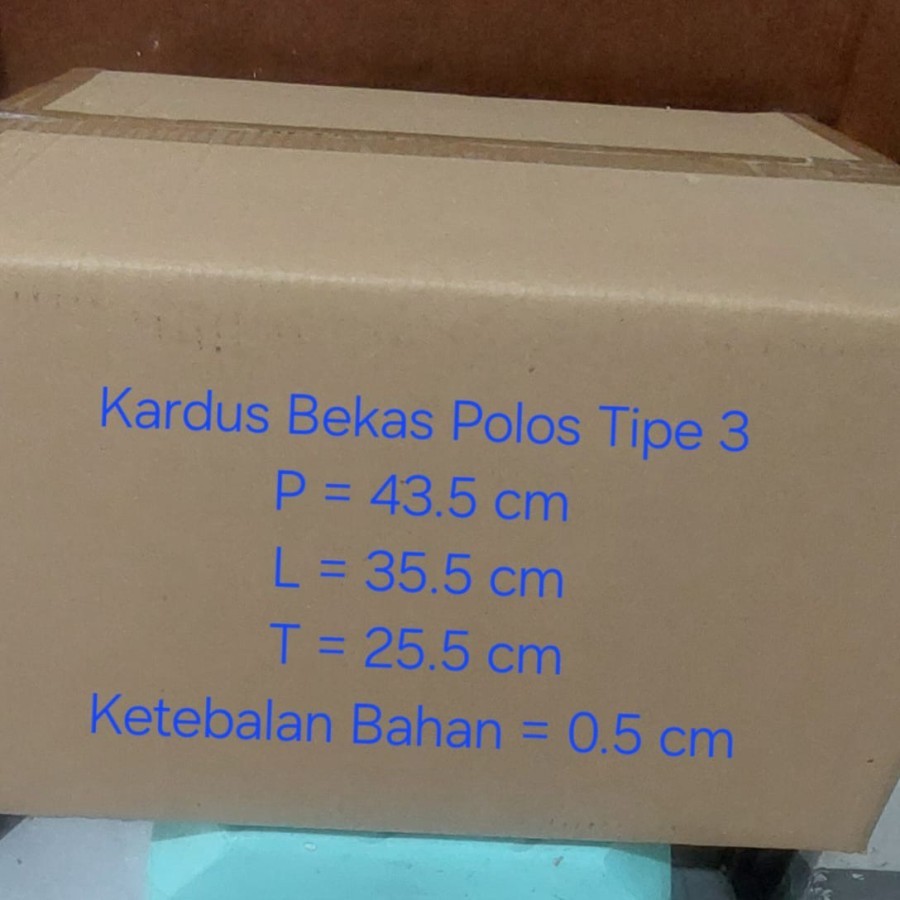 

Kardus polos bekas ukuran 43,5 x 35,5 x 25,5