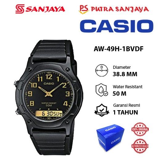 Jam Tangan Digital Pria CASIO AW-49H-1BVDF / AW-49HE-1AVDF / AW-49HE-2A Original Garansi Resmi 1 tah