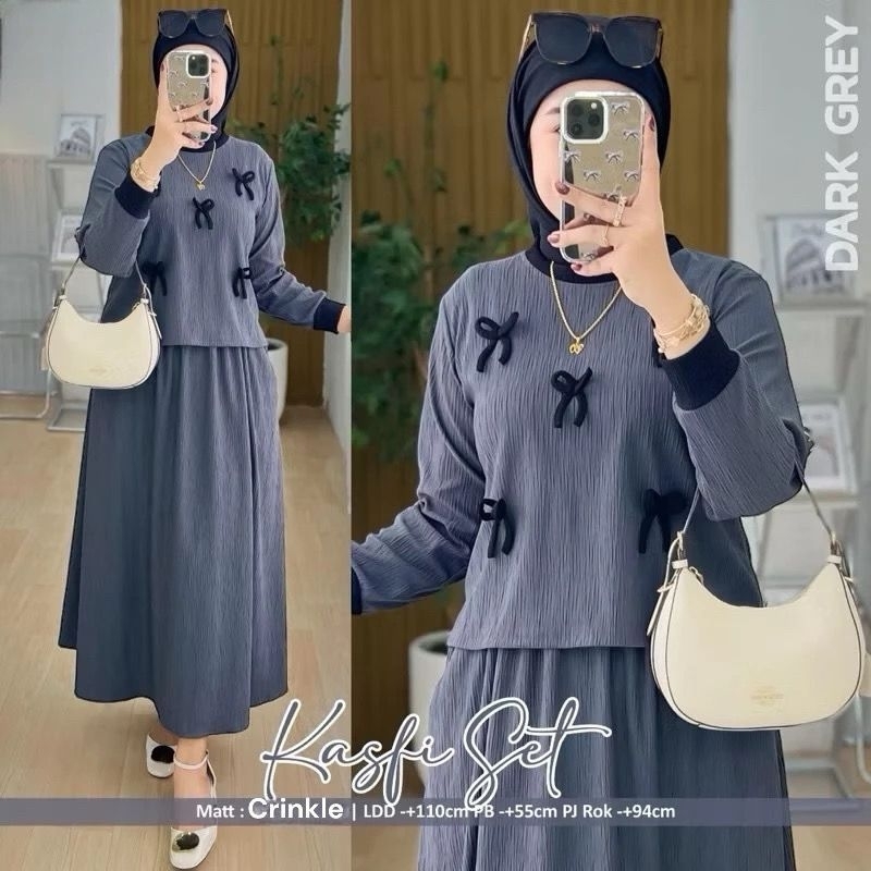 KAFRI SET ROK PITA CRINKLE AIRFLOW LD 110 / SETELAN ROK PITA / SET ROK POLOS WANITA / SETELAN ROK TA