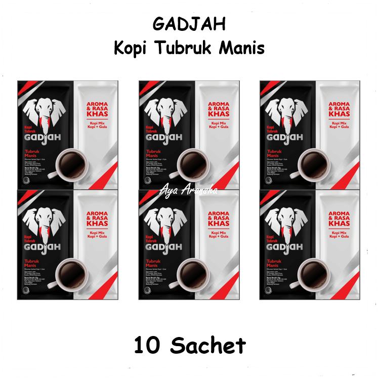 

Kopi Tubruk Gadjah+Gula Renceng 10 Pcs @ 23g