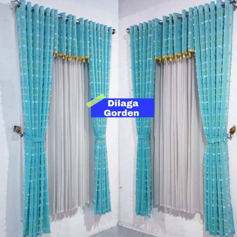 Gorden Satu Set Poni Biru Tosca Jambul Minimalis Ring 12