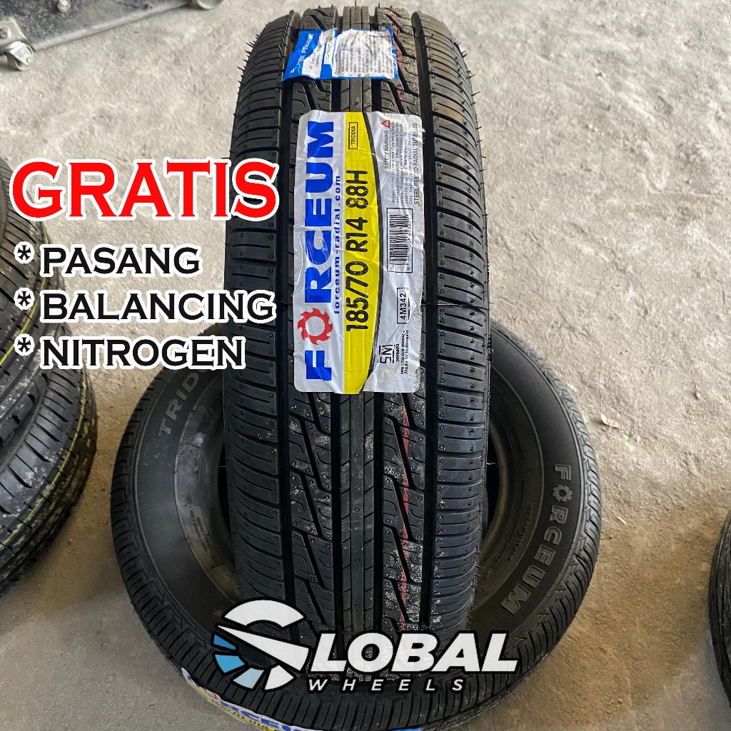 Ban Mobil Radial Tubles Ring 14 Ukuran 185 70 R14 Merek Forceum Trideka Avanza, Kijang