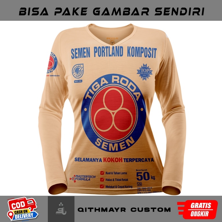 kaos wanita semen tiga roda terunik