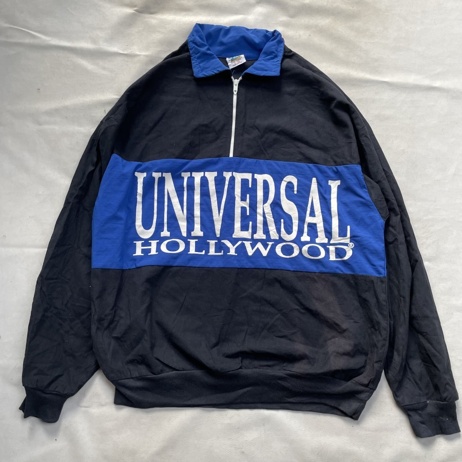 Jaket Vintage 80s halfzip universal holywood twotone made in usa