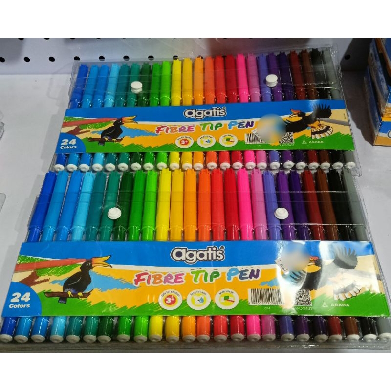 

( 1 Set ) SPIDOL WARNA / FIBRE TIP PEN AGATIS 24 WARNA