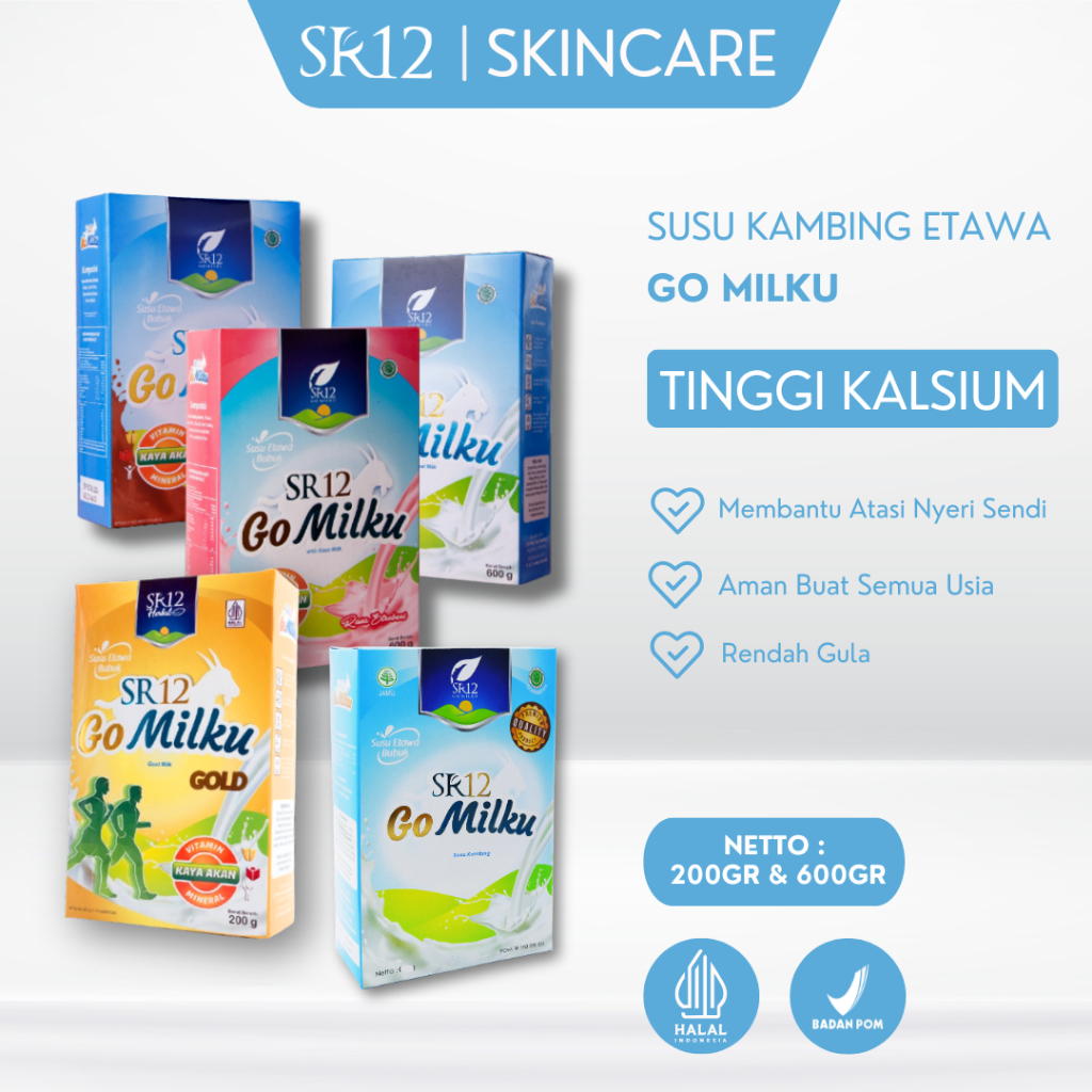 

Susu GoMilku SR12 Original Cokelat Stroberi Susu Kambing Etawa Go Milku Untuk Imunitas Tinggi Kalsium Rendah Gula
