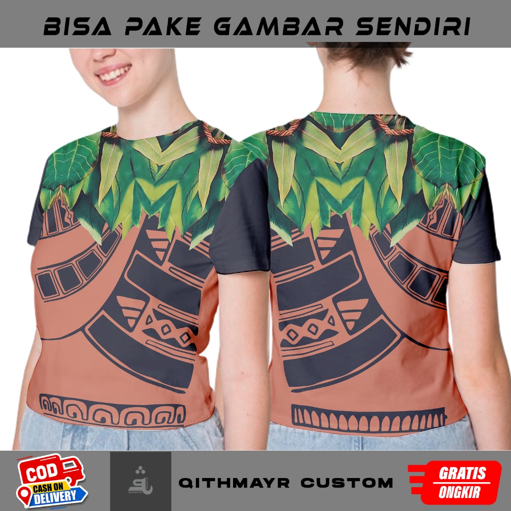 kaos 3D sixpack moana terunik