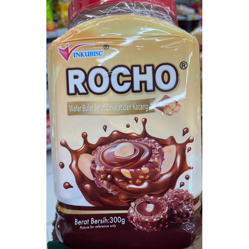 

Inkubisc Rocho Wafer Bulat Salut Cokelat dan Kacang Berat Bersih 300g