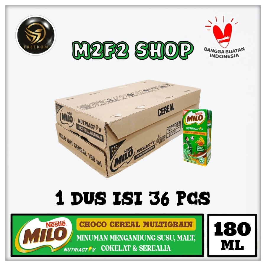 

Nestle Milo Nutri Active Choco Cereal Multigrain | Susu, Malt, Cokelat & Serealia Kotak UHT - 180 ml (Kemasan Karton)