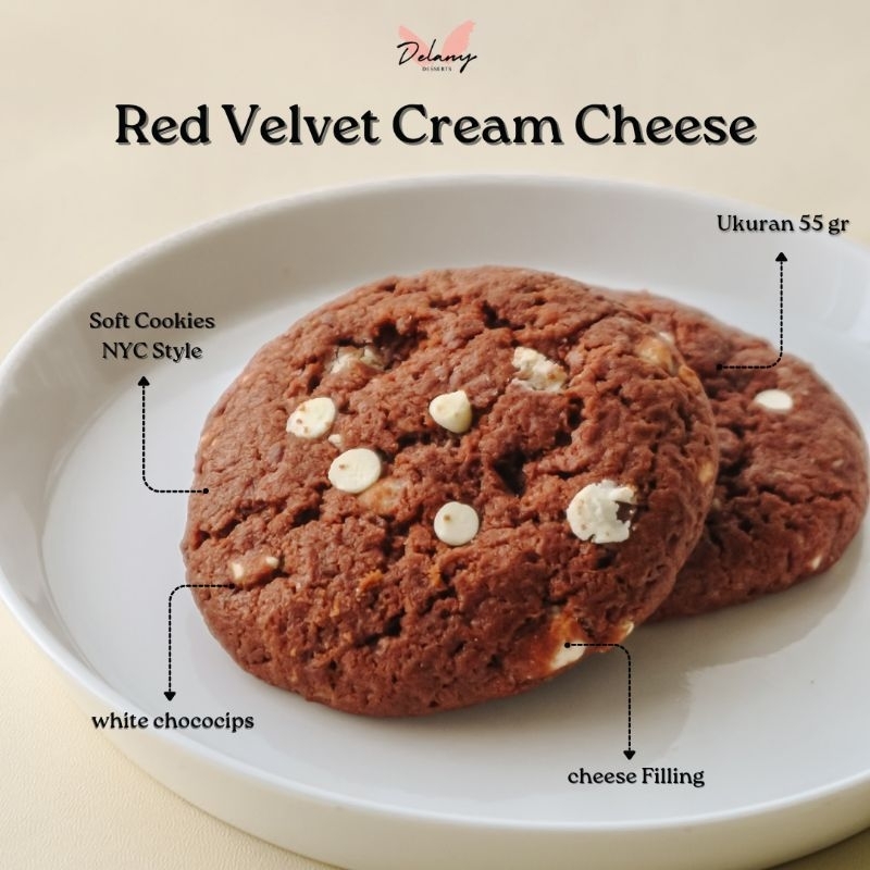 

Soft Cookies Red Velvet Cream Cheese Premium by Delany Desserts