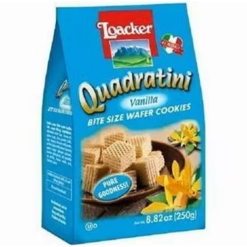 

Loacker Quadratini Vanilla Bite Size Wafer Cookies 125gr