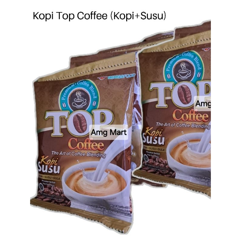 

Kopi Top Coffee (Kopi+Gula+Susu) 1 Renceng isi 12 sachet