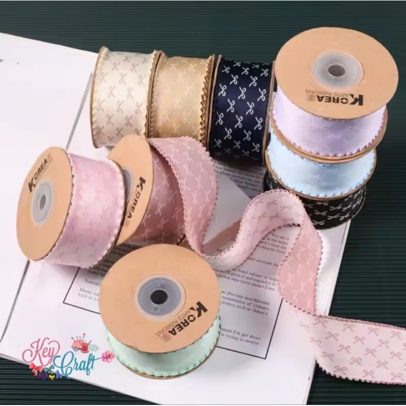 

Pita Korea double side color motif Bow size 3,8cm ( 1yard)