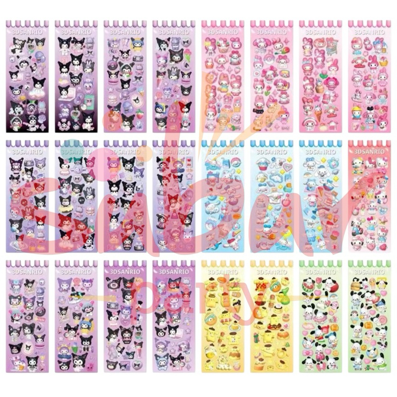 

3D Sticker Sanrio Hologram 7.5x20Cm Karakter Kuromi Melody CinnamonRoll