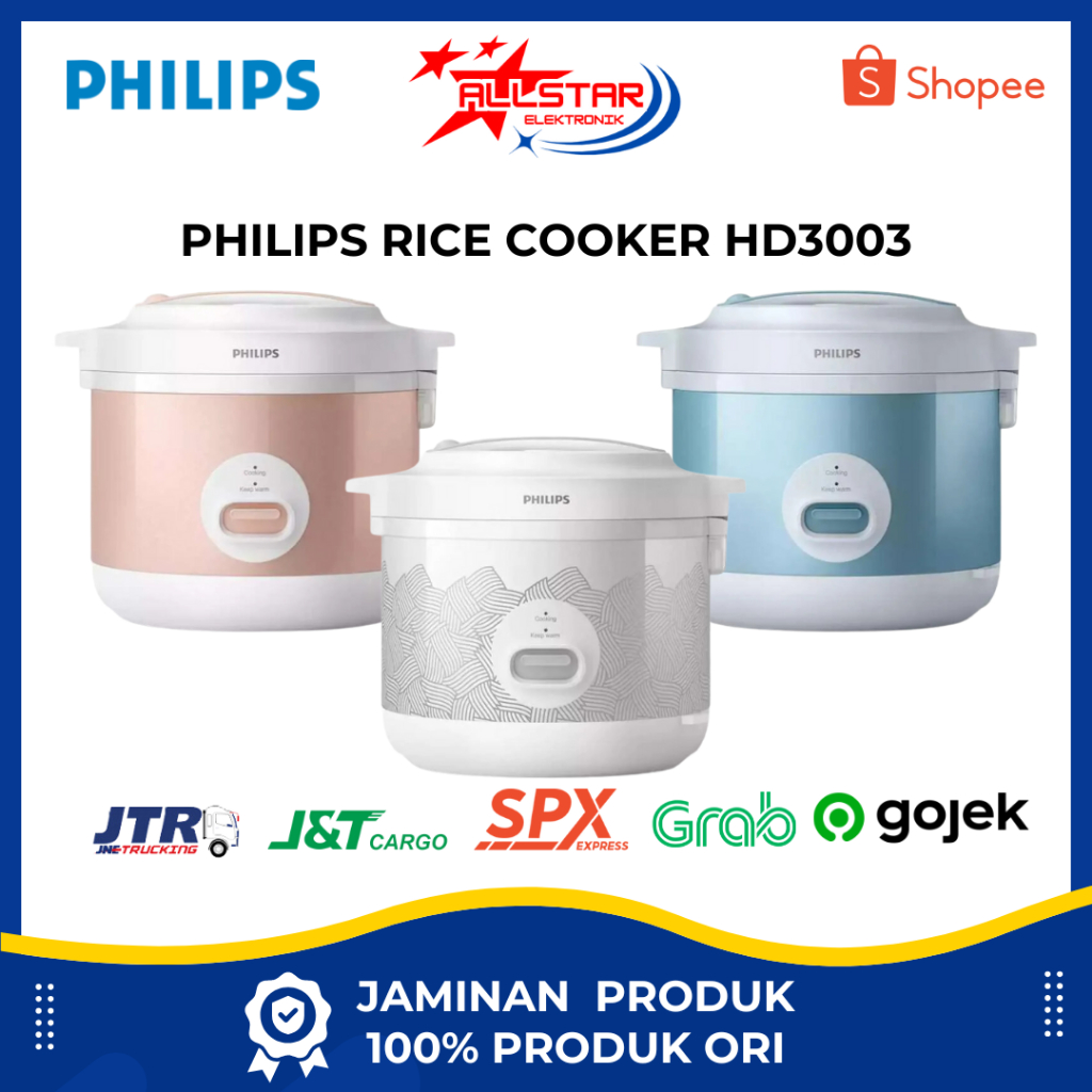 PHILIPS Rice Cooker Penanak Nasi 3 In 1 3D Heating 1.8 Liter HD3003