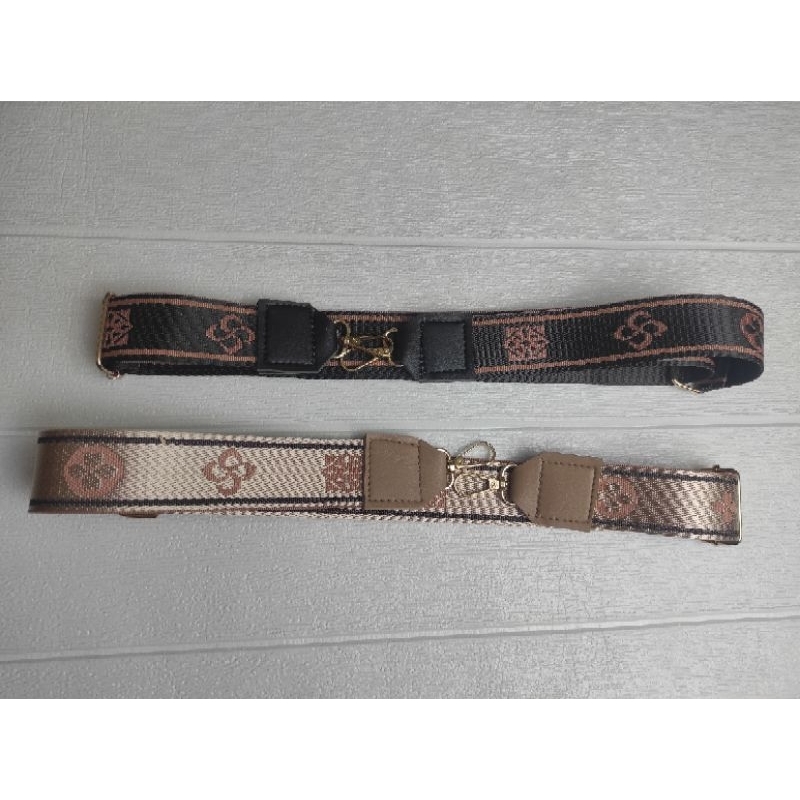 Tali Tas Selempang Wanita motif Webbing  Acc gold tebal dijamin kuat trendy