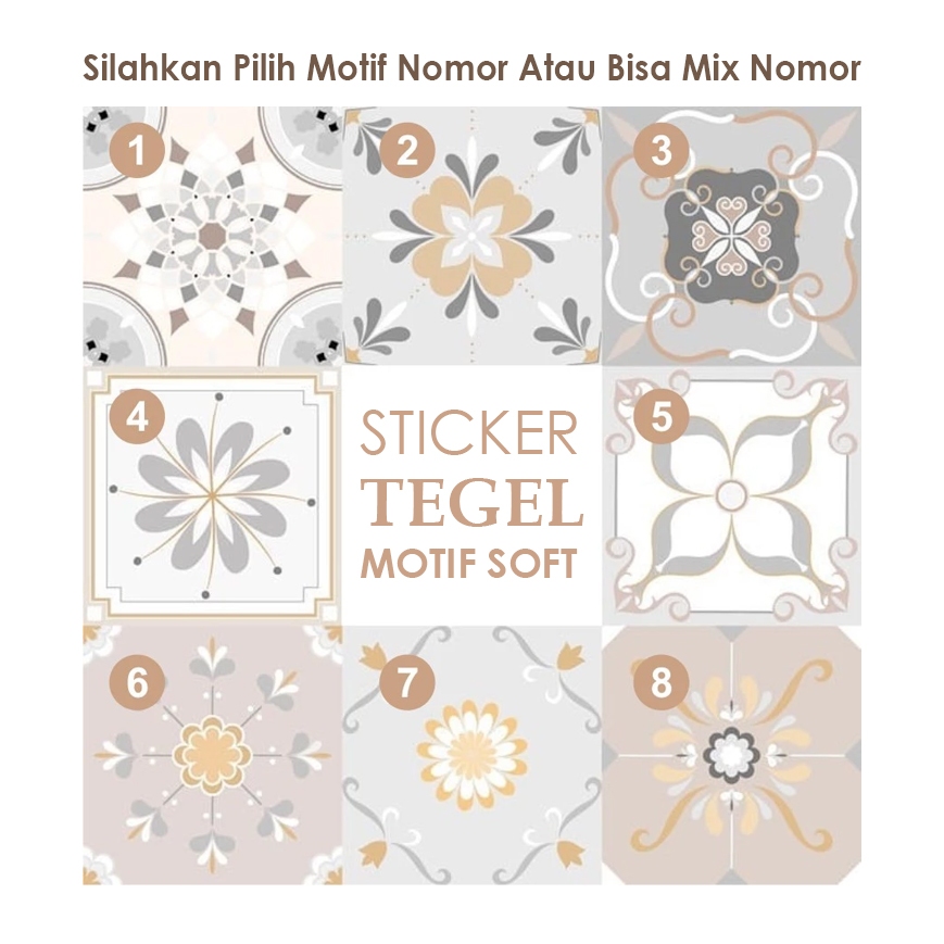 PREMIUM STICKER TEGEL MOTIF SOFT / STIKER LANTAI / CUSTOM STIKER / STIKER TANGGA / STIKER KERAMIK