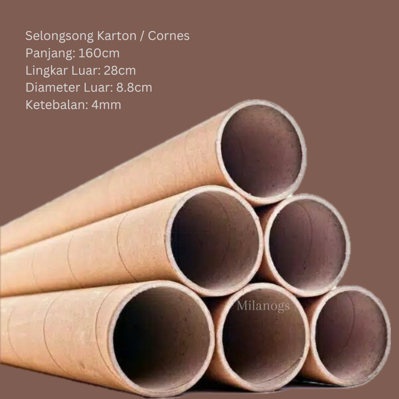 

Cornes Selongsong Karton 160cm Tabung Karton Selongsong Kardus