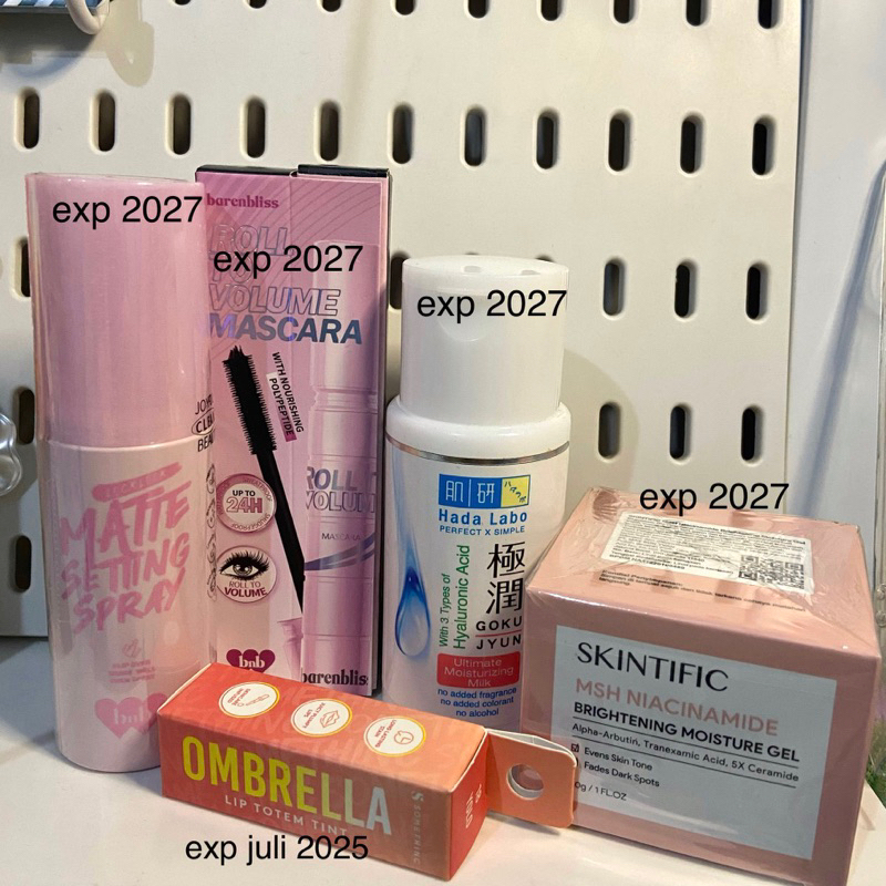 BARENBLISS BNB MASCARA MATTE SETTING SPRAY SKINTIFIC NIACINAMIDE MOISTURIZER SOMETHINC LIP TOTEM TIN