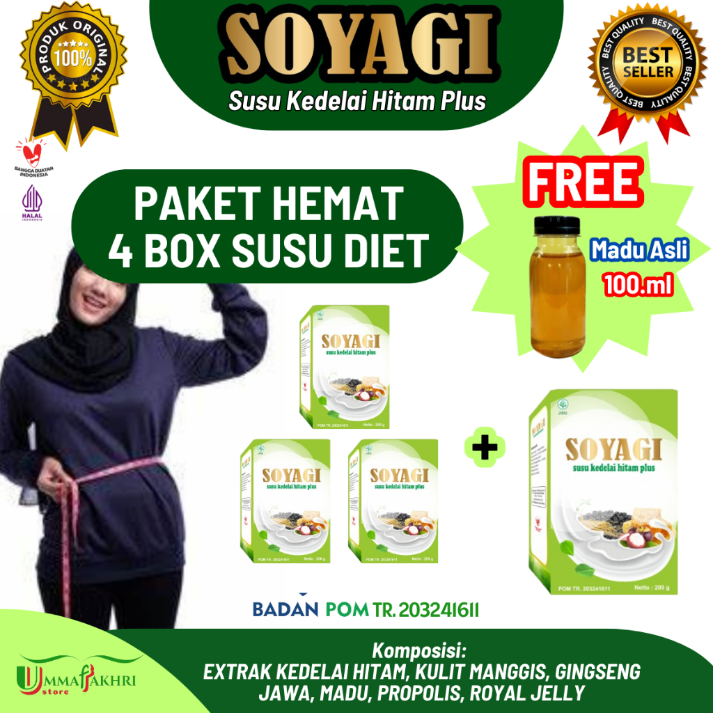 

[ FREE MADU ] SOYAGI 200gr Paket Hemat 4 Box Susu Herbal Untuk Diet