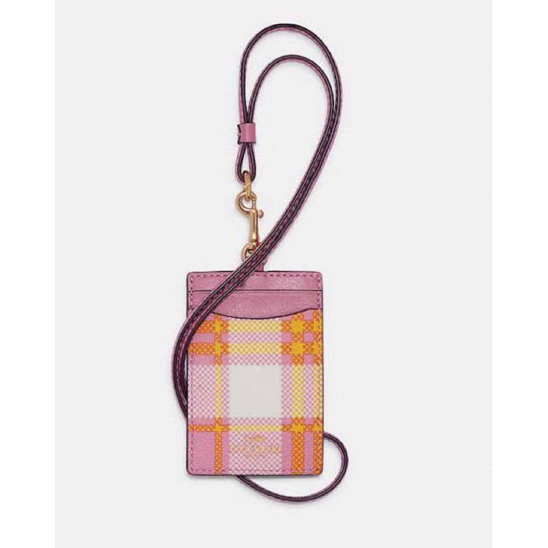 

COC Id Lanyard With Garden Plaid Print - Pink