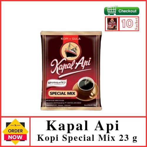 

KAPAL API Special Mix 23 g Kopi hitam renceng + Gula Isi 10 pcs