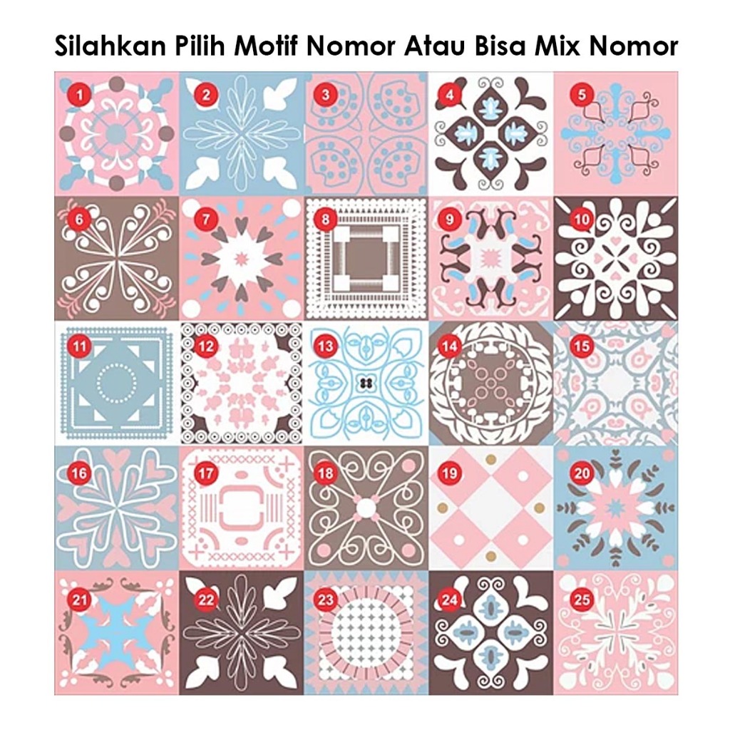 PREMIUM STICKER TEGEL PINK VARIASI / STIKER LANTAI / CUSTOM STIKER / STIKER TANGGA / STIKER KERAMIK