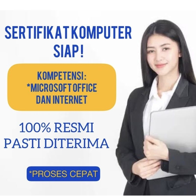 Sertifikat Pelatihan Komputer 100% Resmi 