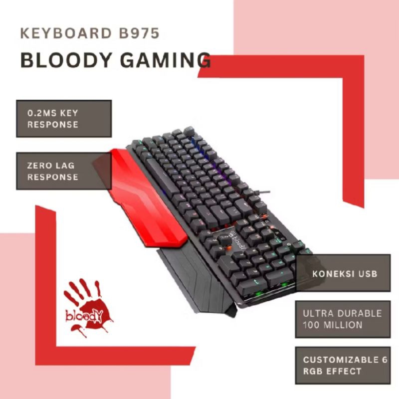 Bloody B975 Keyboard Mekanik RGB Orange Switch - A4Tech