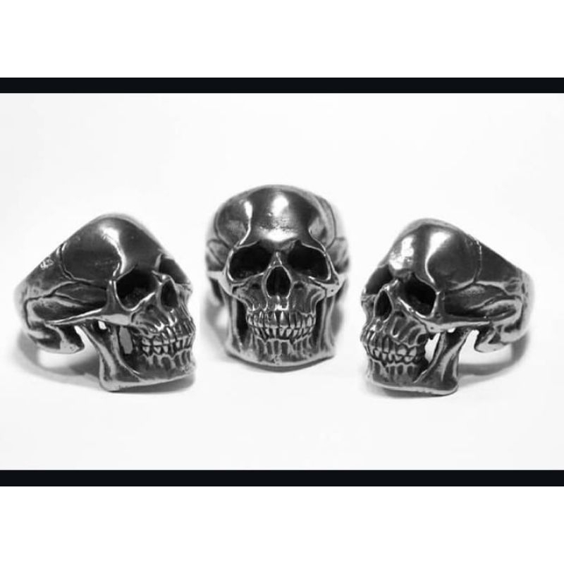 skull ring pewter/cincin/tengkorak/ring skull