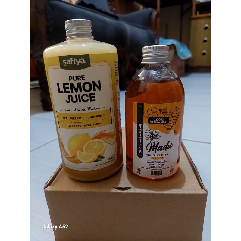 

PAKET DIET SEHAT || LEMON JUICE 500 ML BY SAFIYA || PLUS MADU MULTIFLORA 350 ML