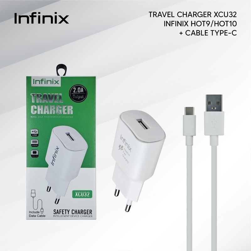 Travel Charger Infinix XCU32 Type C dan Micro USB Support Hot 9 Hot 10 Casan HP Infinix Kompatibel A