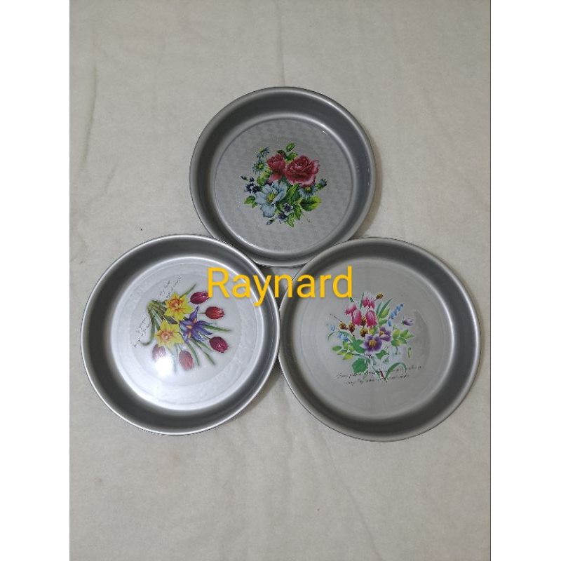 Nampan Bulat Bahan Plastik / Loyang Bulat Silver / Tampah Mini / Nampan Kecil Bulat / Nampan Bulat
