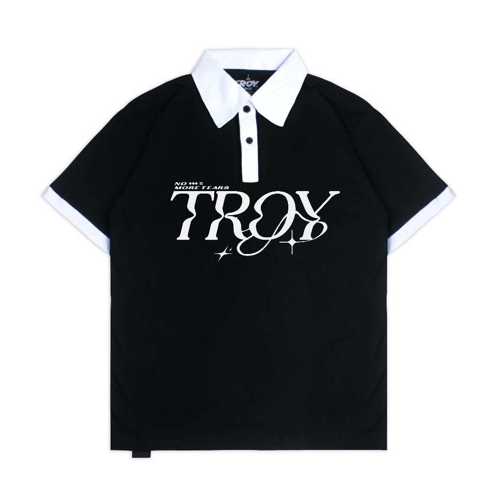 Troy Company Wangky Polo Shirt Black White Odisseus - Kaos Polo Wangki Pria Hitam Putih WKD 2905
