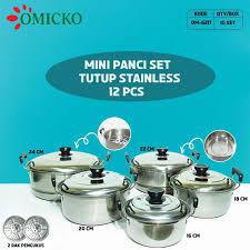 OMICKO PANCI SET STAINLESS 12PCS PANCI KUKUS PANCI STEMMER PANCI POT