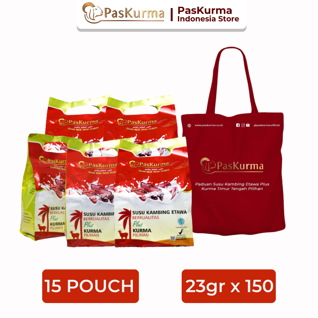 

PASKURMA Susu Kambing Etawa plus Buah Kurma - 15 Pouch - 15 x 23gr
