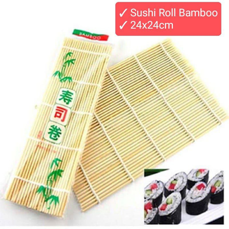 SUSHI ROLL Bamboo Natural/ Alat Pembuat Sushi Kimbab Roll/ Gulungan Bamboo Sushi Kimbab