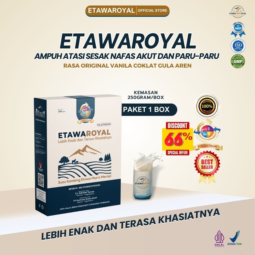 

Susu Kambing Etawa ETAWAROYAL Platinum - Untuk Sesak Nafas dan Nyeri Dada - PAKET 1 BOX KEMASAN 250gr