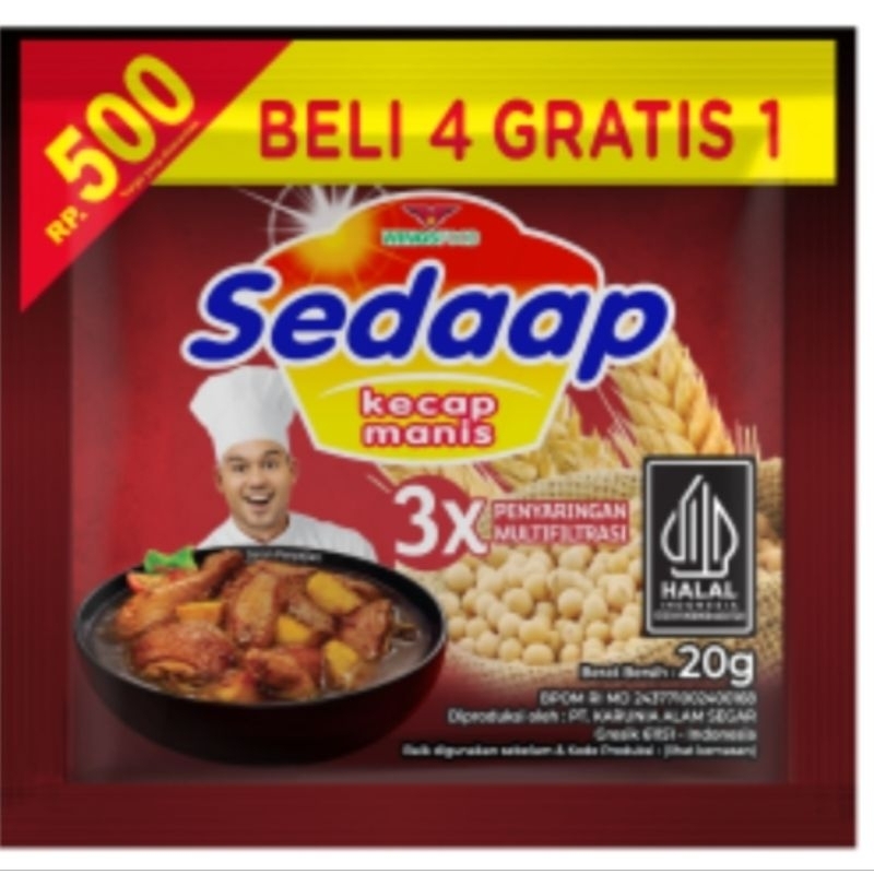 

kecap sedap sachet 20g 1rcg isi 15sac